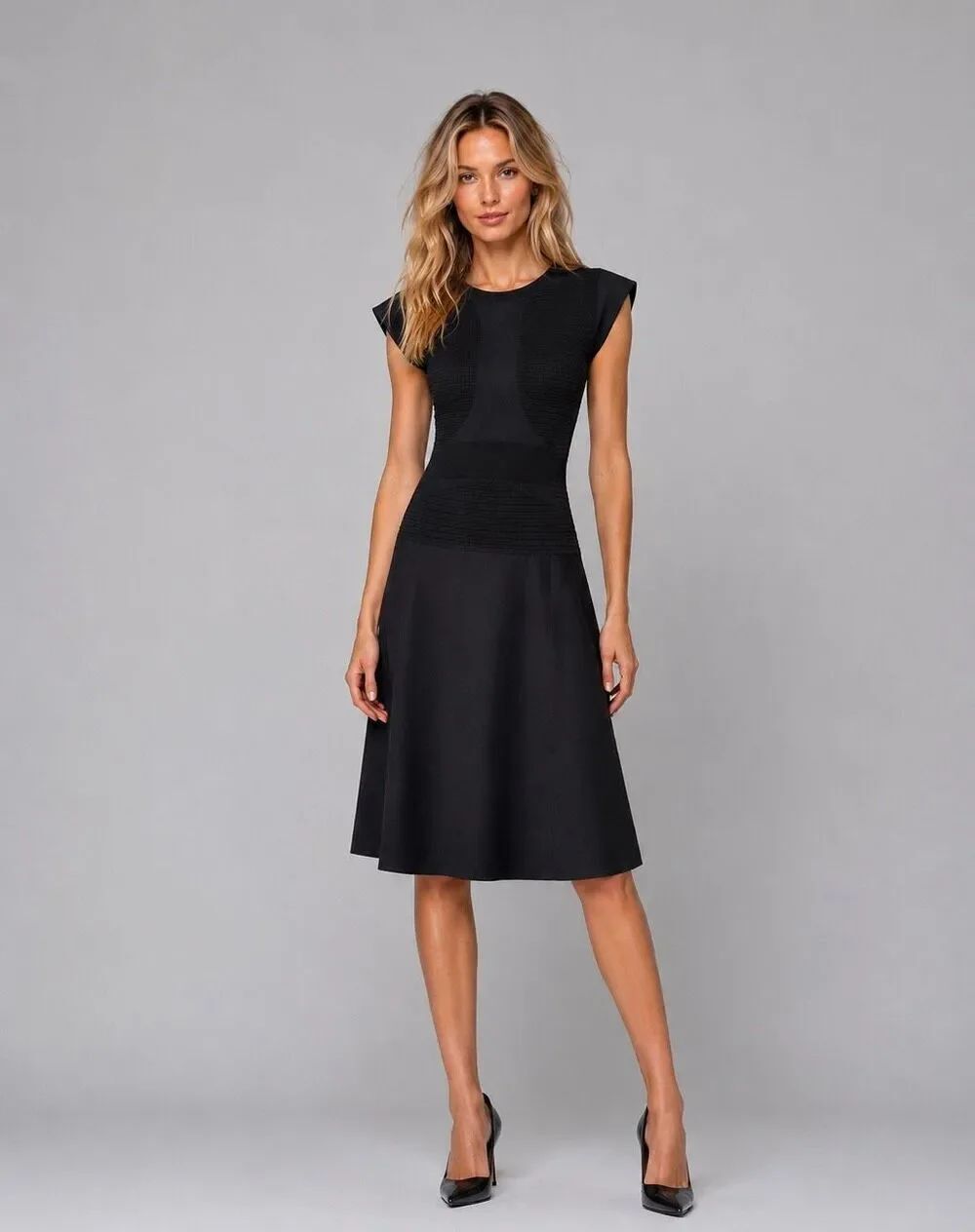 NWT Wolford Trinity Knit A-Line Dress Black L